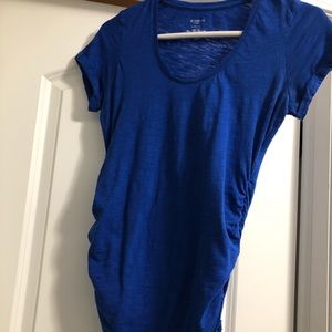 Blue short sleeve maternity T-shirt size small